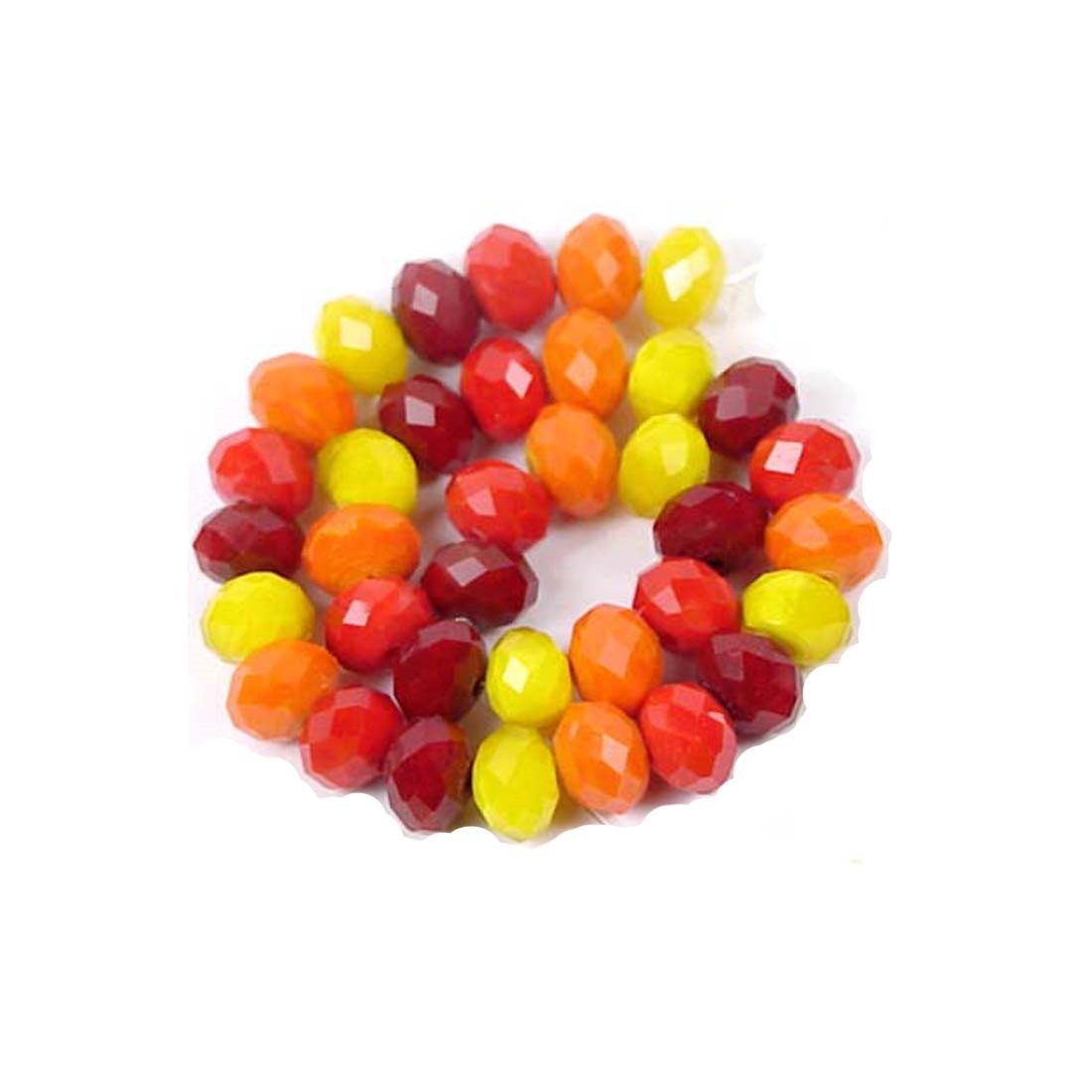 8x5mm Autumn MultiColor Glass Faceted Rondelle Beads Opaque Maple (36 pcs)