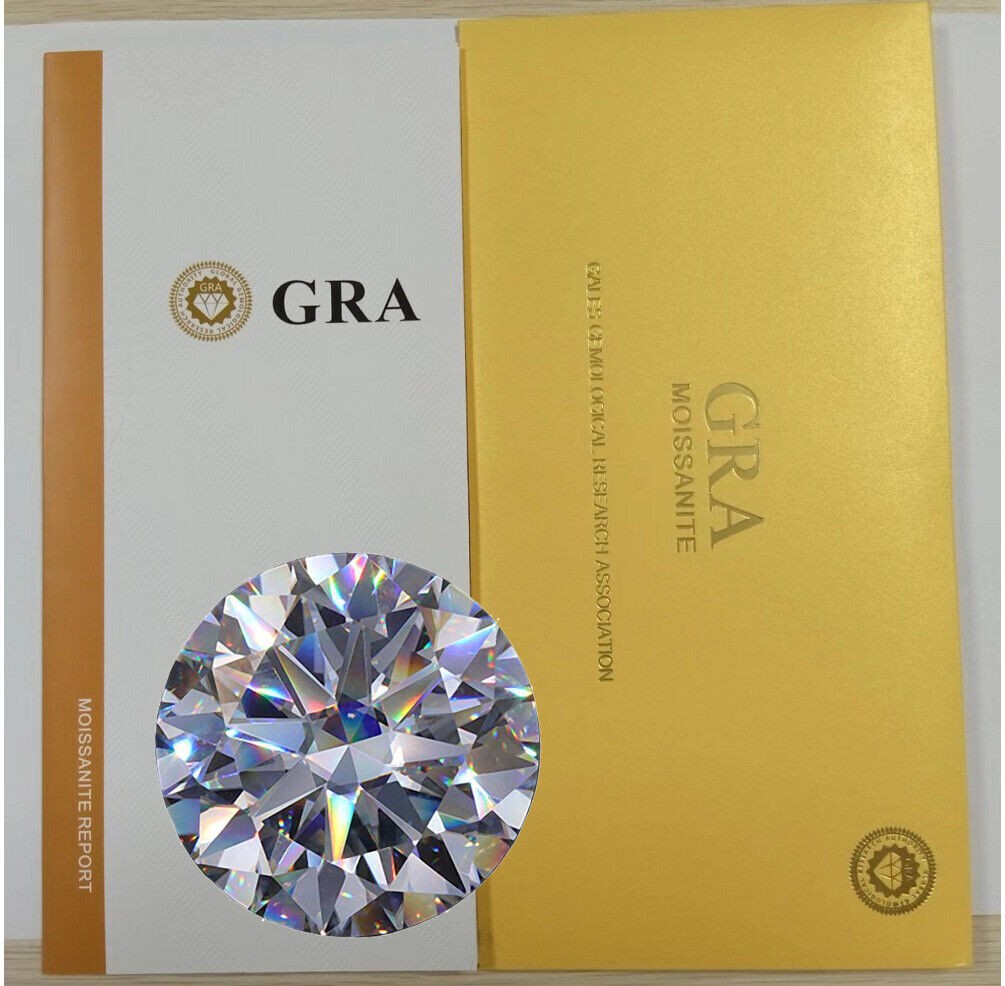 Loose Moissanite Round Real Gem Stone W. GRA Certificate VVS1 D 0.8mm-2.9mm