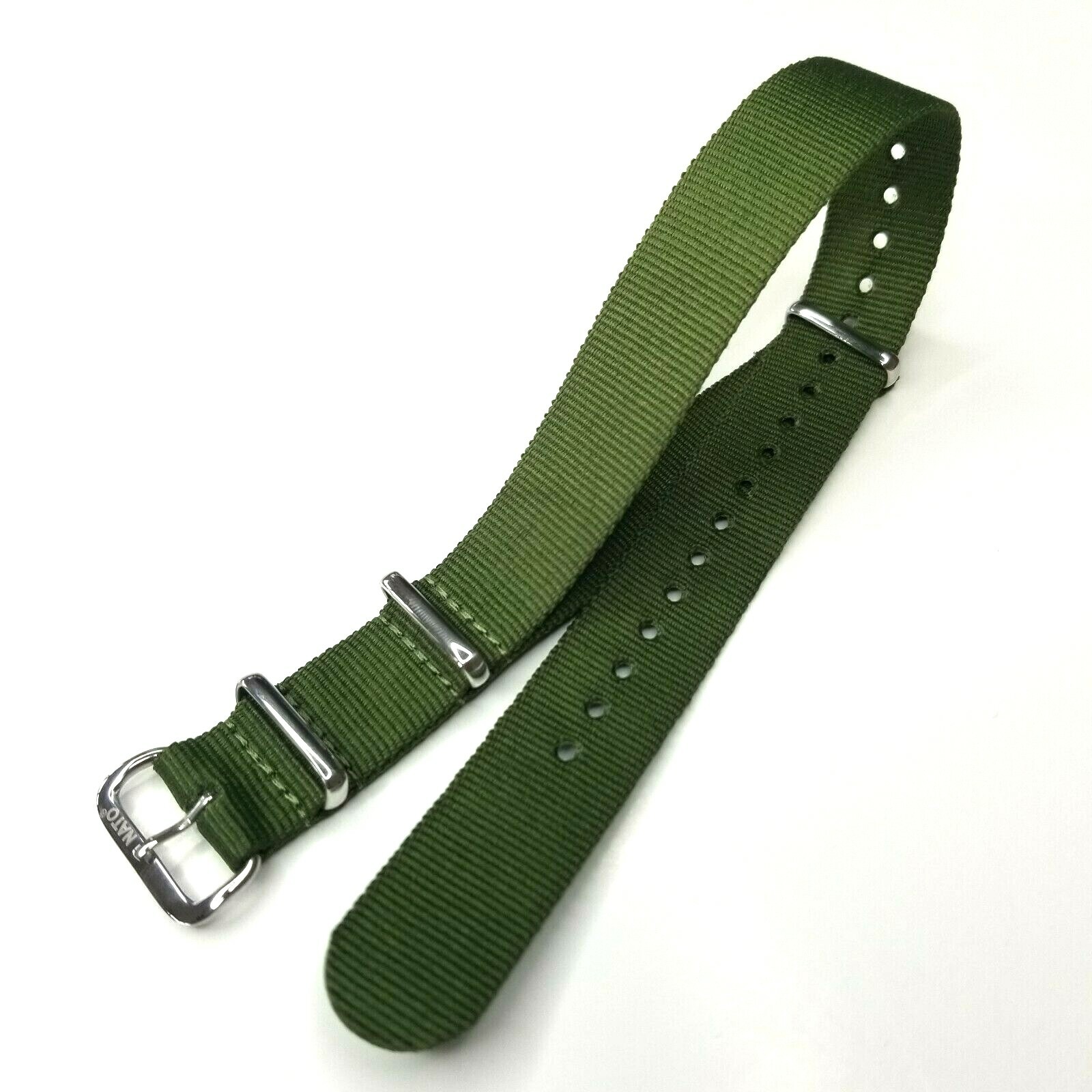 18mm Green NATO G10 strap Ballistic nylon military Mil Spec MoD watch band USA