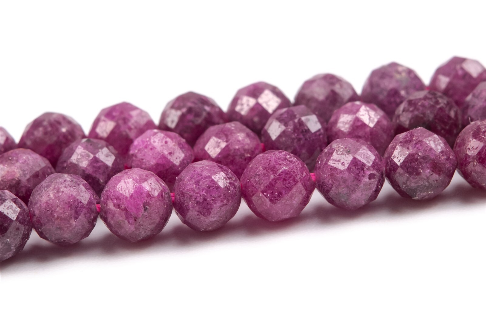 5-6MM Genuine Natural Purple Red Ruby Beads Grade AA+ Faceted Round Loose Beads