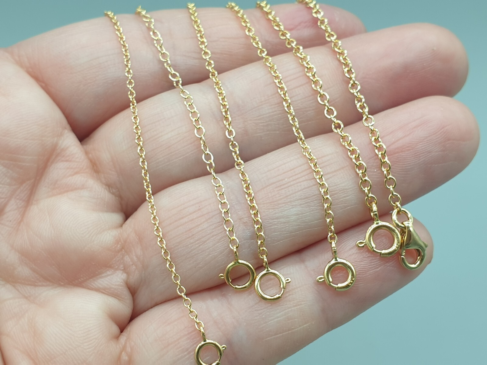 18ct Yellow Gold Chain Extender Bracelet Extension Safety Chain 0.5″ to 4″ 18K