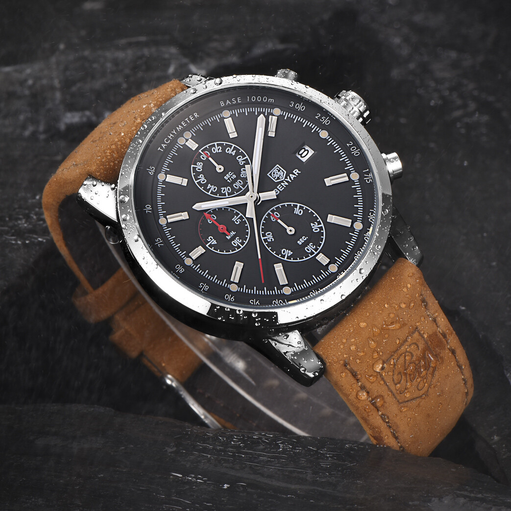 BENYAR Men’s Watch Chronograph Japan Quartz Watches Male Waterproof Wristwatch
