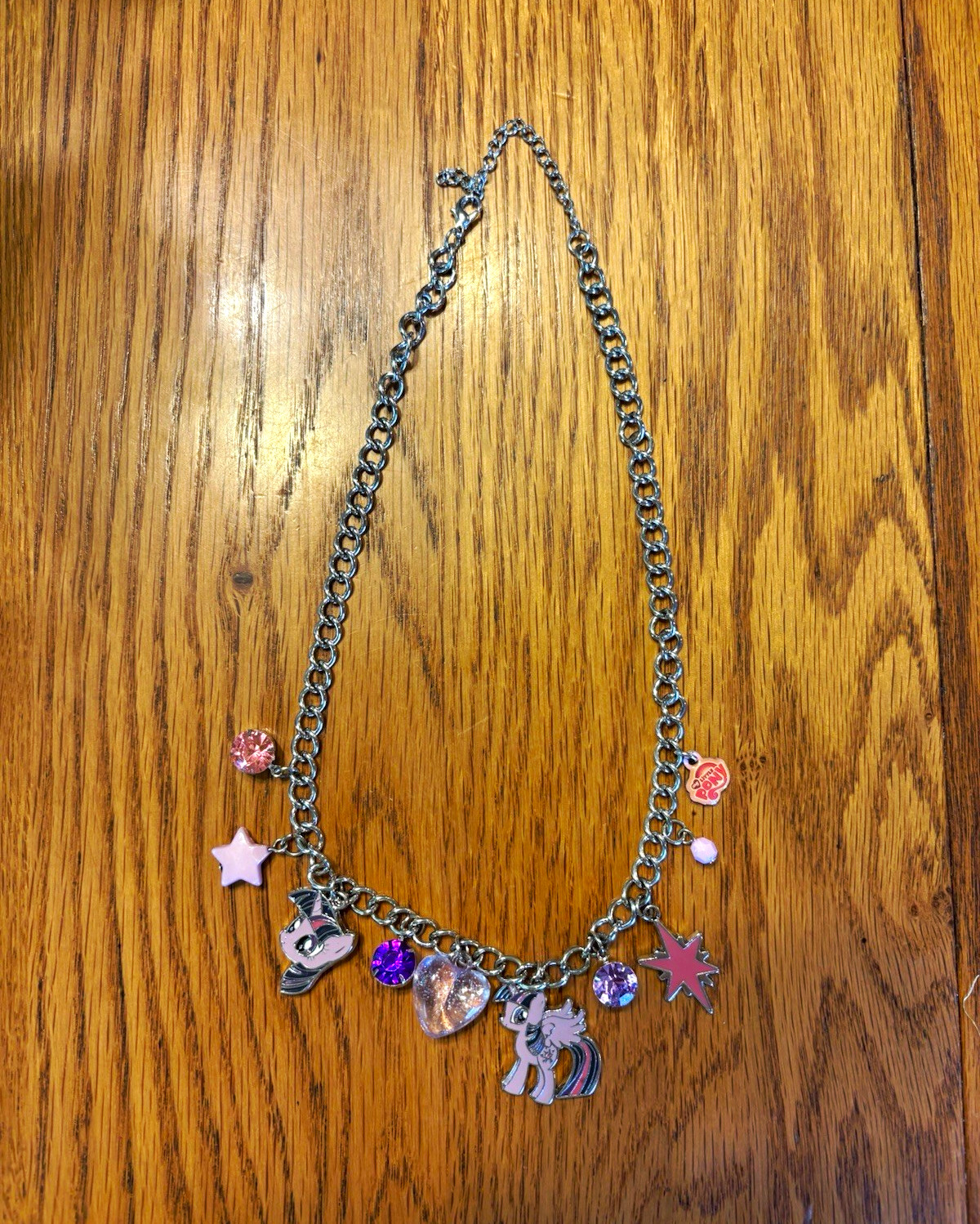 My Little Pony Silver Tone Cable Chain Charm Necklace Twilight Sparkle