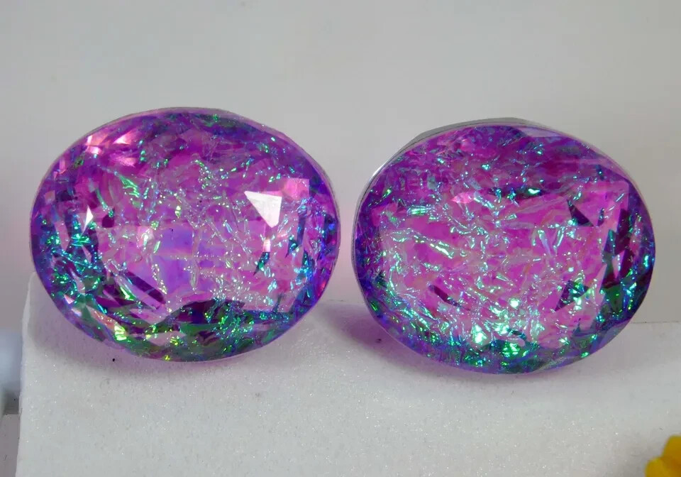 AAA+ Natural Pair of 80+ Ct Oval Cut Monarch Fire Opal Doublet Loose Gemstone