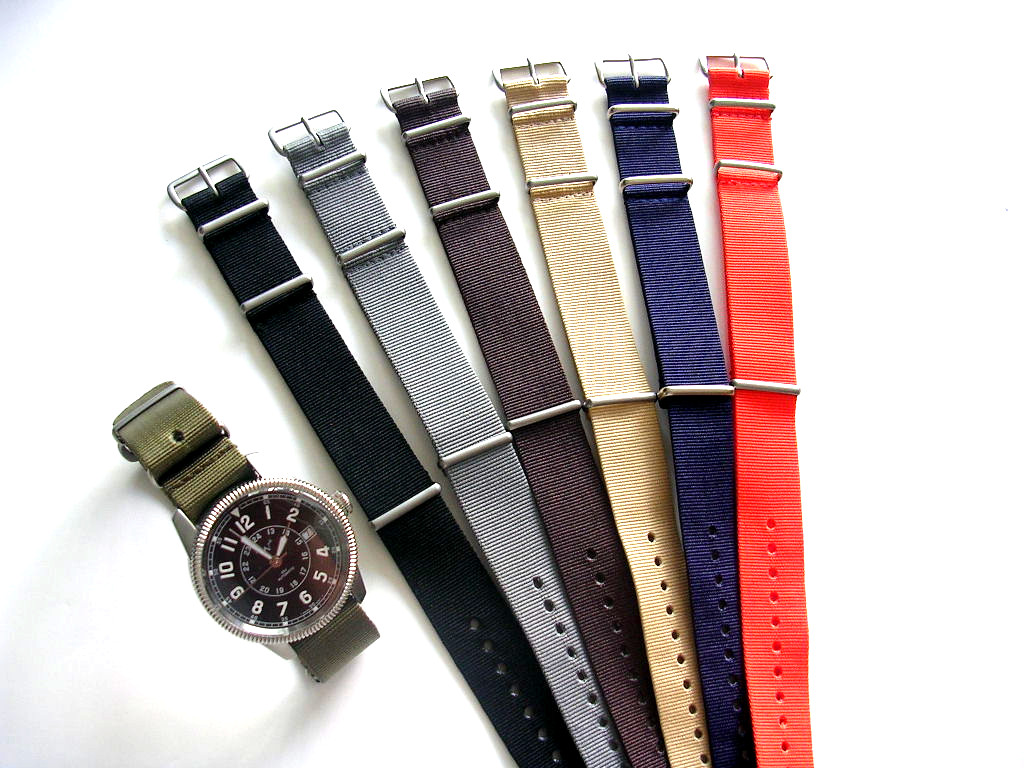 24mm Green NATO G10 Nylon Premium RAF army watch band strap MoD Bonded IW SUISSE
