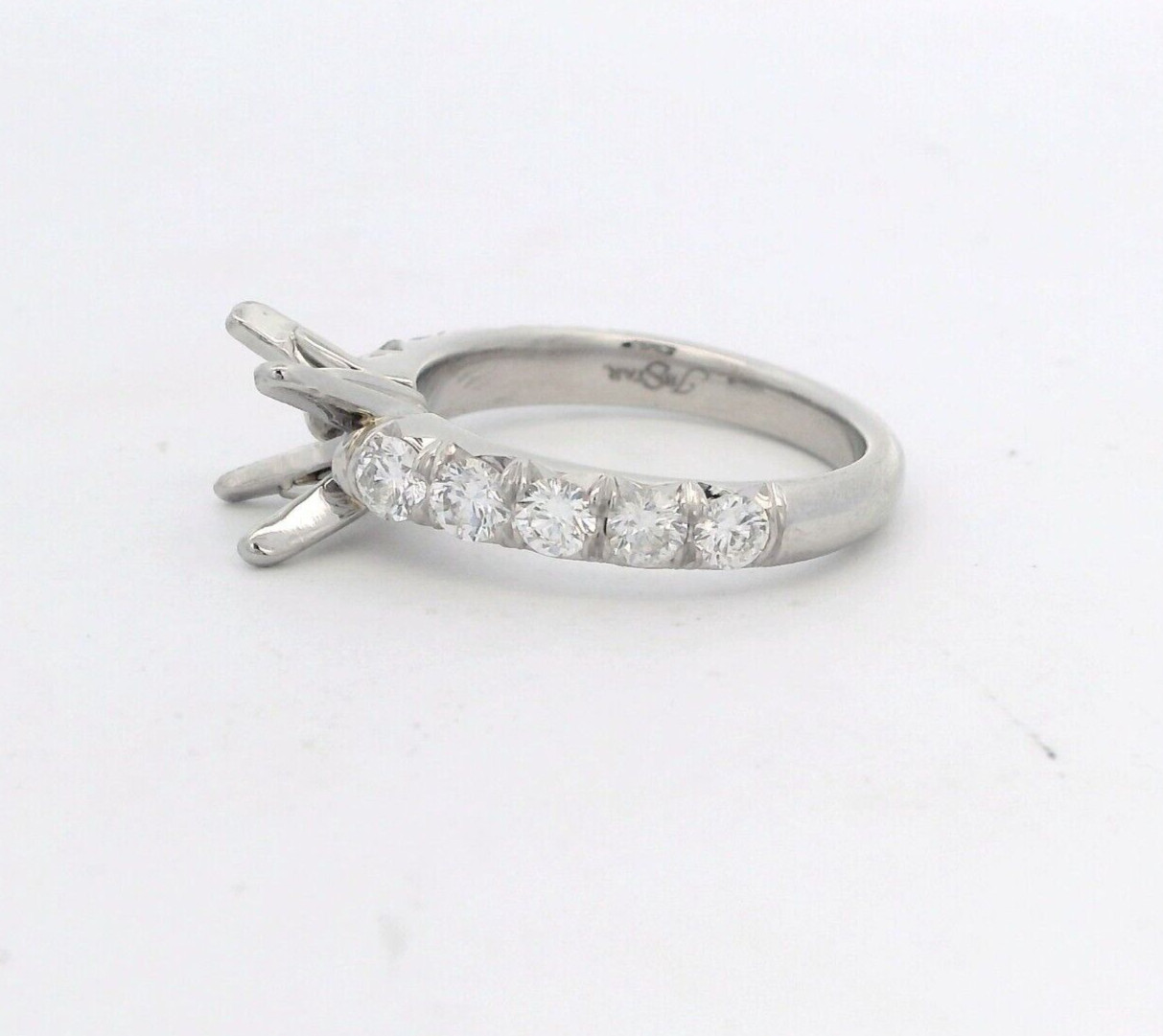 J.B. STAR Designer Platinum 950 0.90ctw Diamond Semi-Mount Ring w/cert 1046/148
