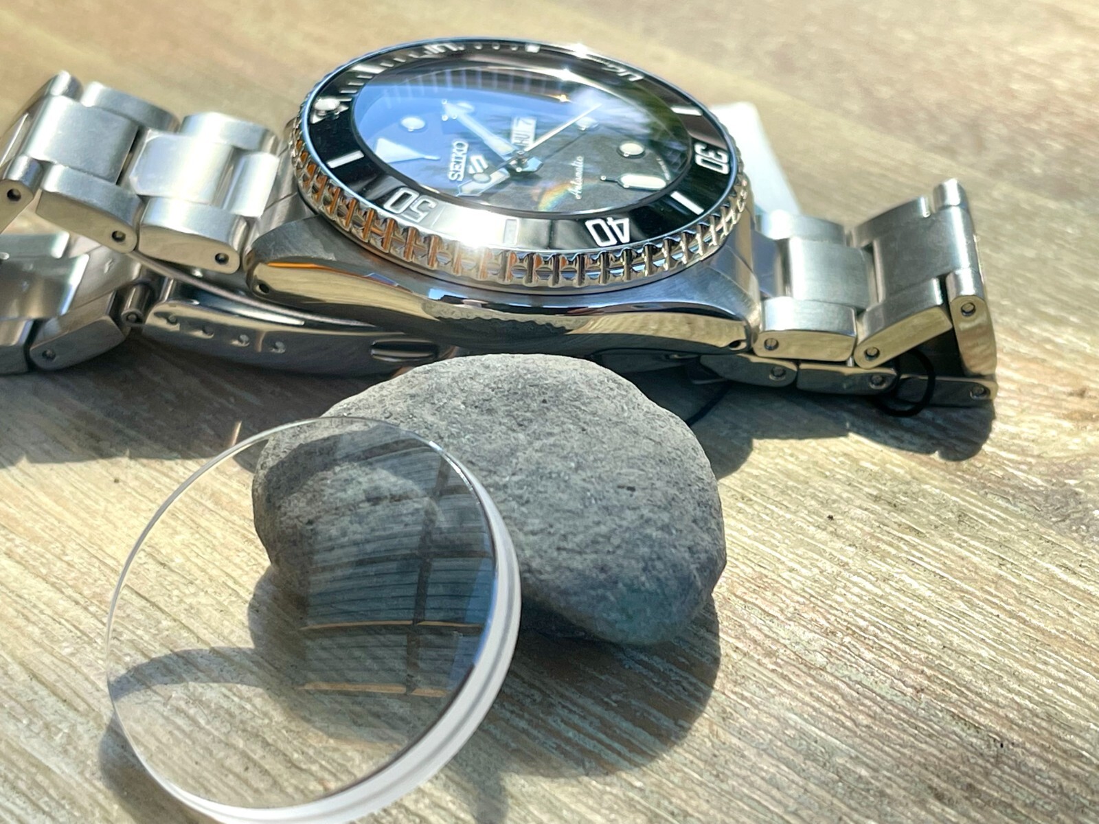Double Dome Sapphire Crystal w/ AR for SKX007,SKX009,SRPD 5KX w/ Ceramic Insert
