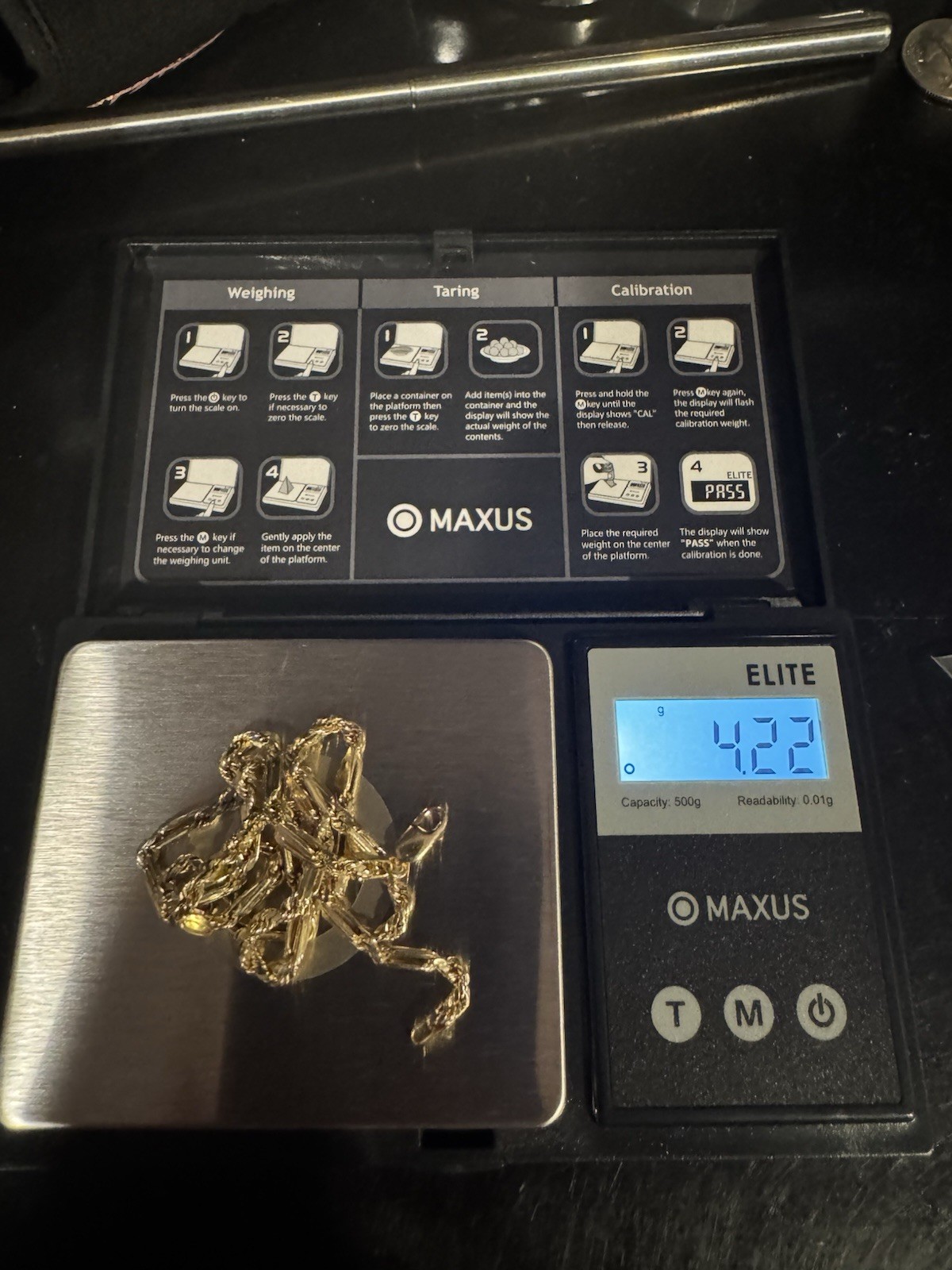 10k yellow gold Figarope, 4.2g, 3mm, 16” (the shorter one pictured)
