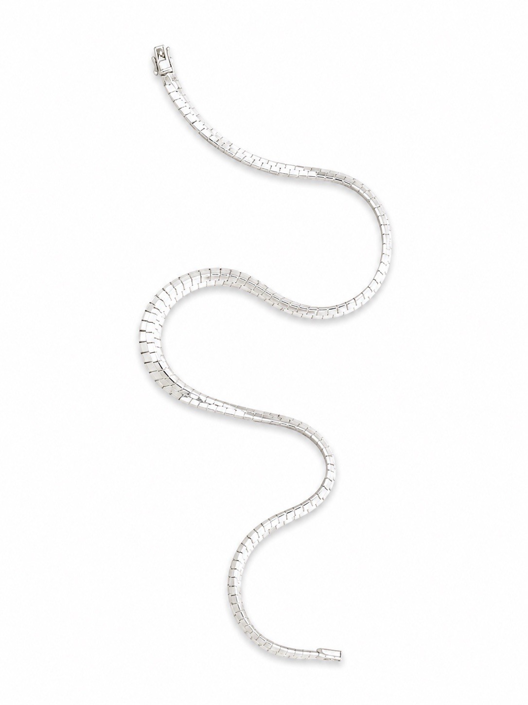 925 Italy Sterling Silver 16” Geometric Herringbone Necklace ACI Maker 4.65g