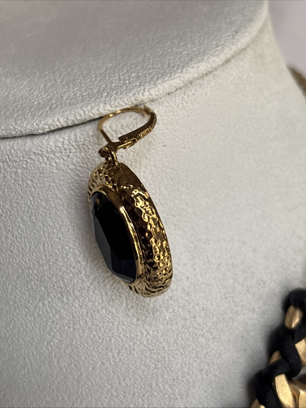 Park Lane Fascinated Necklace Satin Brushed GoldTone Black & Joan Rivers Earring