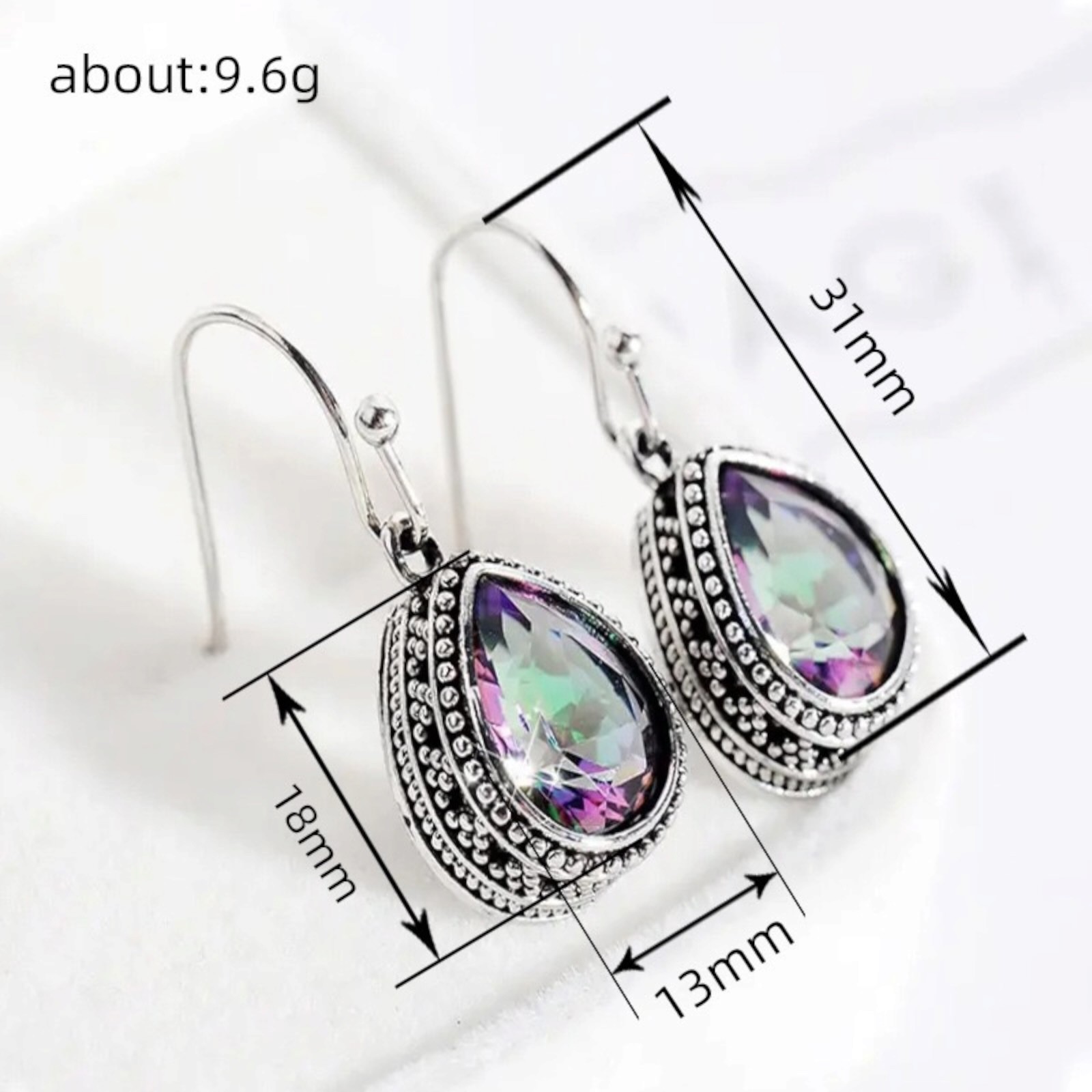 925 Silver Fashion Women Hook Dangle Drop Earrings Cubic Zirconia Jewelry B 74