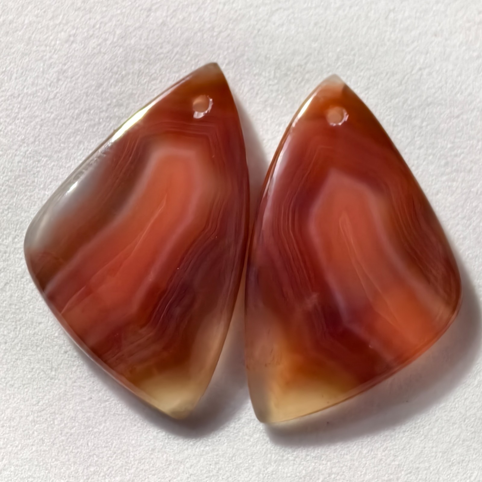 29 Cts Natural Botswana Agate Drilled Pair Cabochon Gemstone 28.5 X 17.5 MM