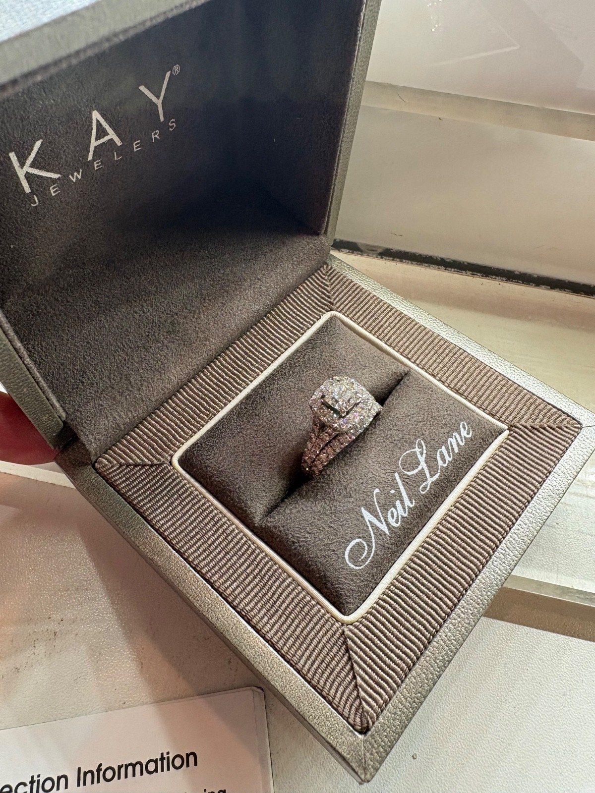 Neil Lane Engagement wedding set 2.54 CTW Cushion-cut 14K White Gold Size 7