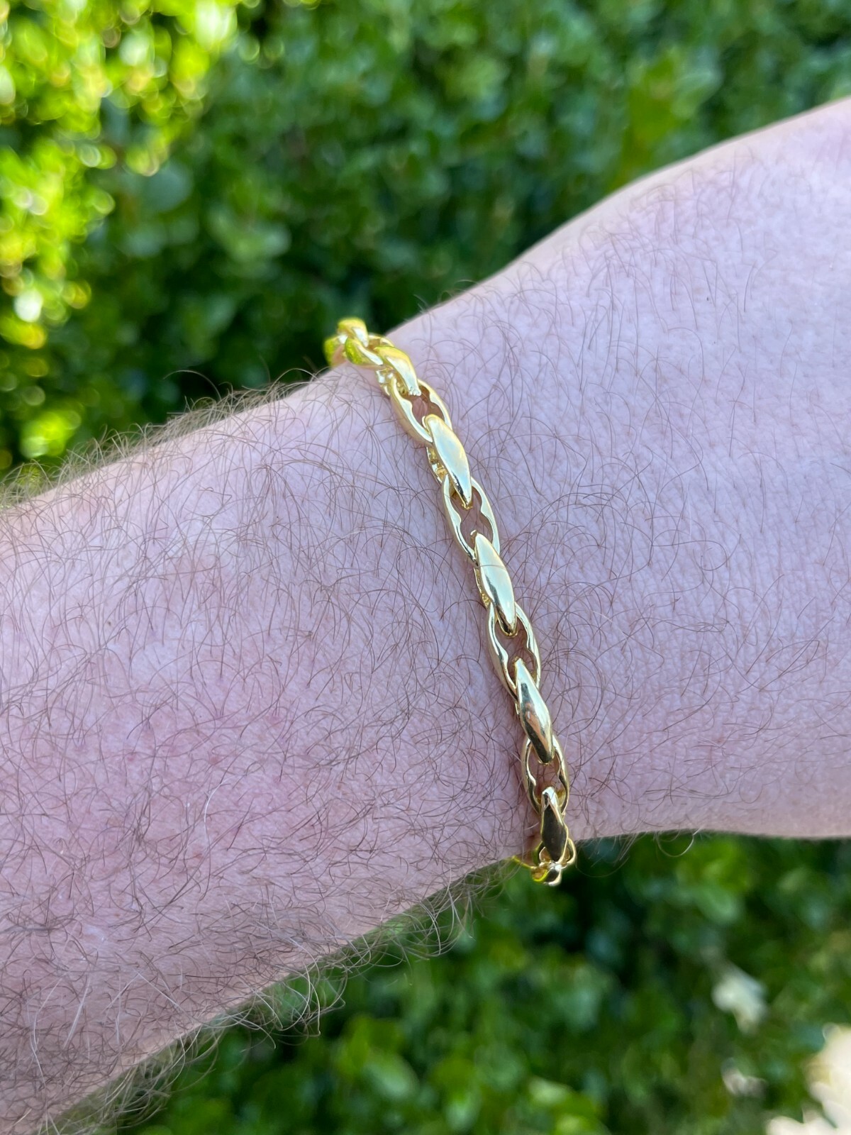 14k Gold Plated 925 Silver 5mm Custom Anchor Rolo Link Chain Necklace Bracelet