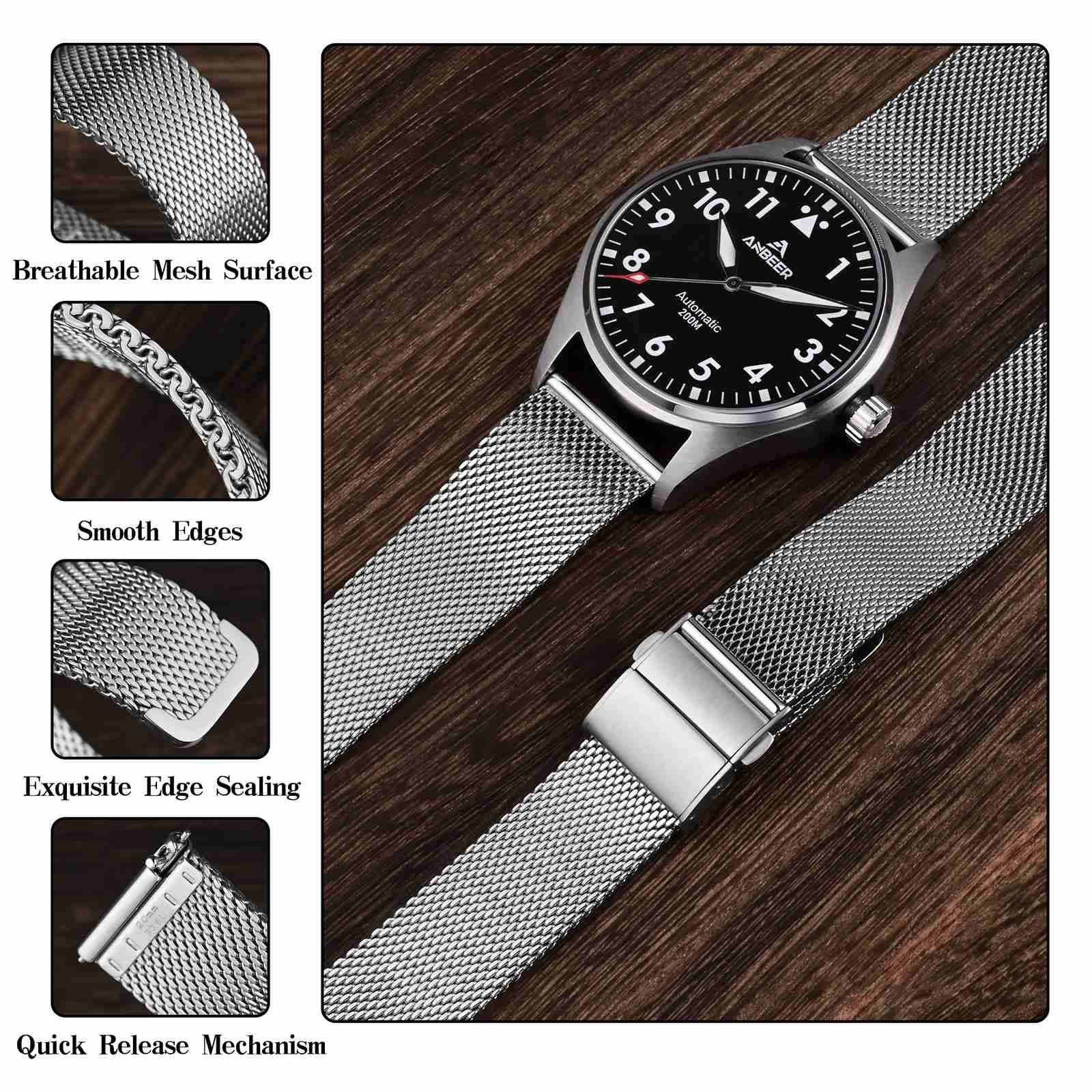 Milanese Stainless Steel Watch Strap,14mm, 16mm, 18mm, 20mm, 22mm,Classic,Women