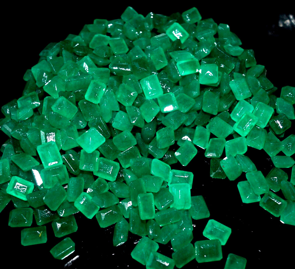 200 Ct+ Natural Certified Emerald Cut Colombian Green Emerald Lot Loose Gemstone