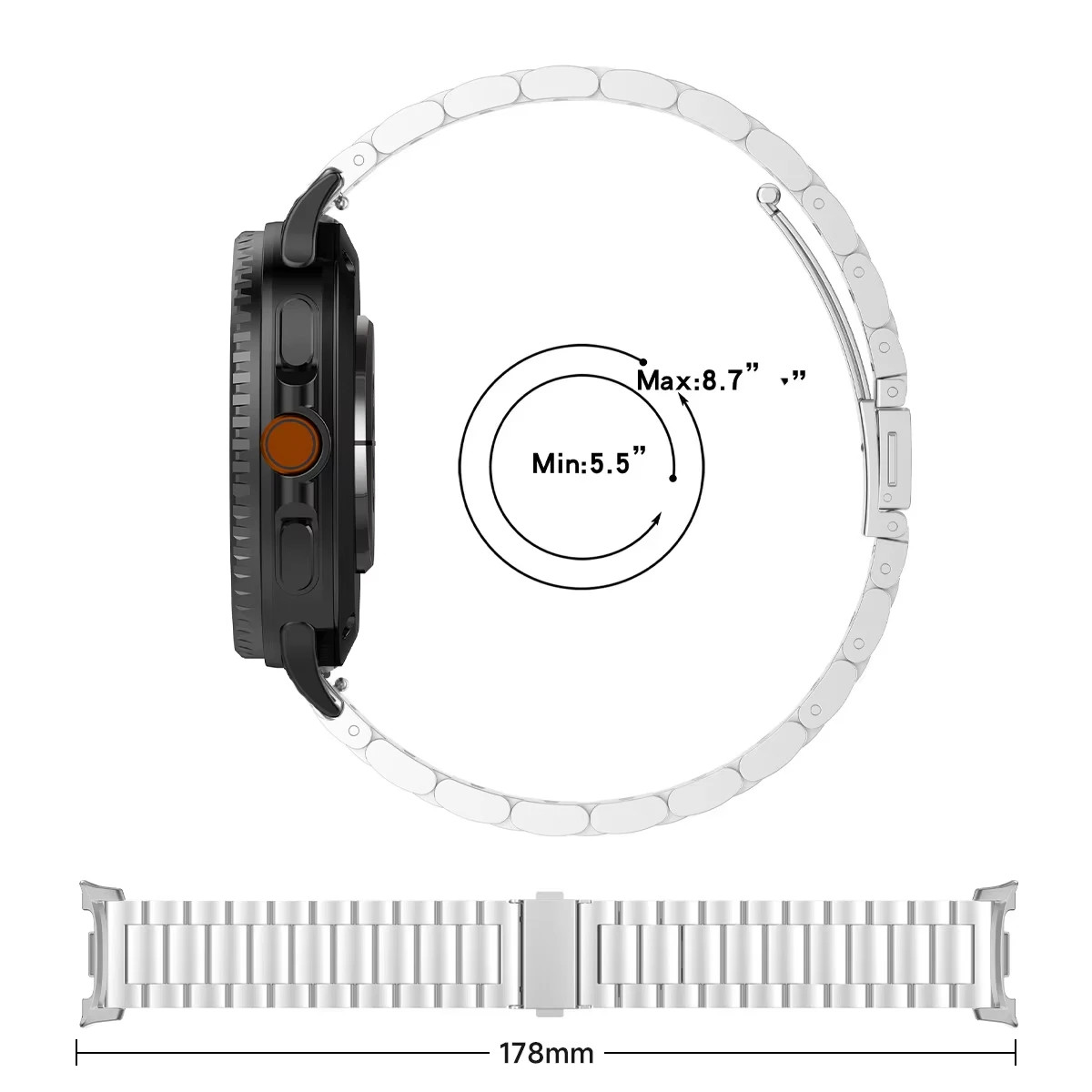 No Gap Metal Watch Band Strap For Samsung Galaxy Watch 8 40mm 44mm 8Classic 46MM