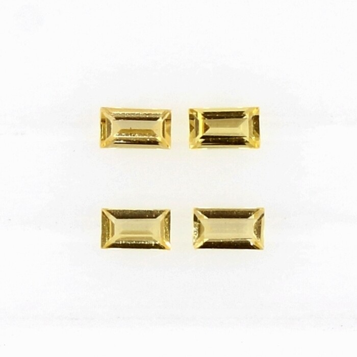 GOLDEN BERYL 3.5 x 2 MM BAGUETTE CUT OUTSTANDING COLOR 4 PIECE SET F-3980