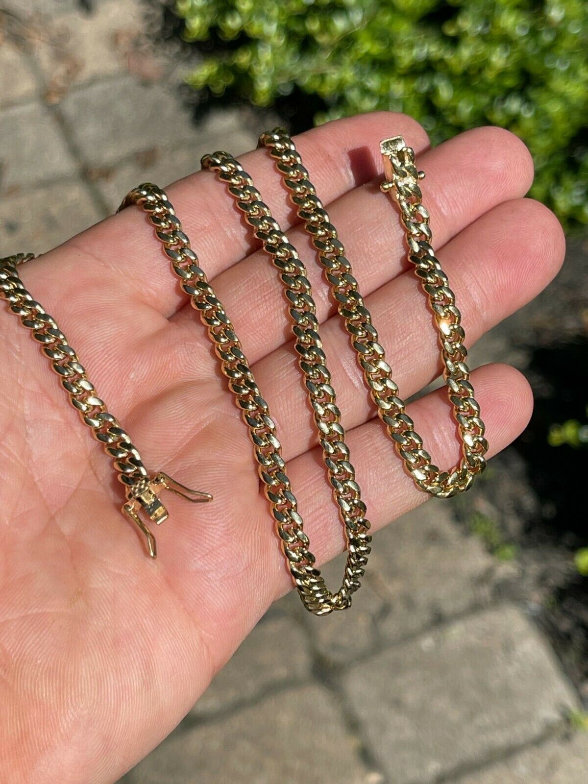 Real Miami Cuban Link Chain Necklace / Bracelet 14k Gold Plated Stainless Steel