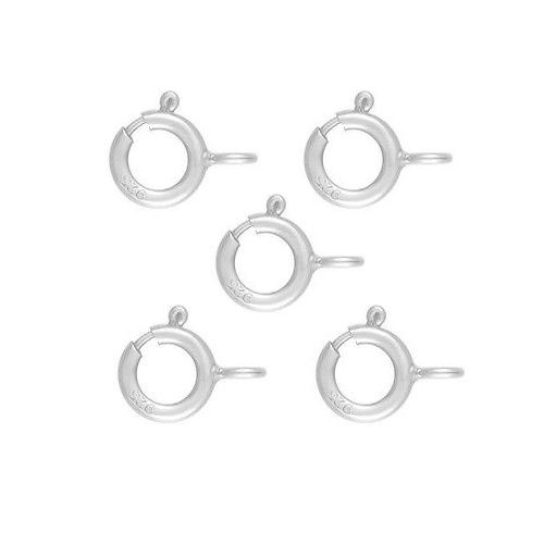925 Sterling Silver Clasp Spring Ring – For DIY Necklace / Bracelet – 5Pc