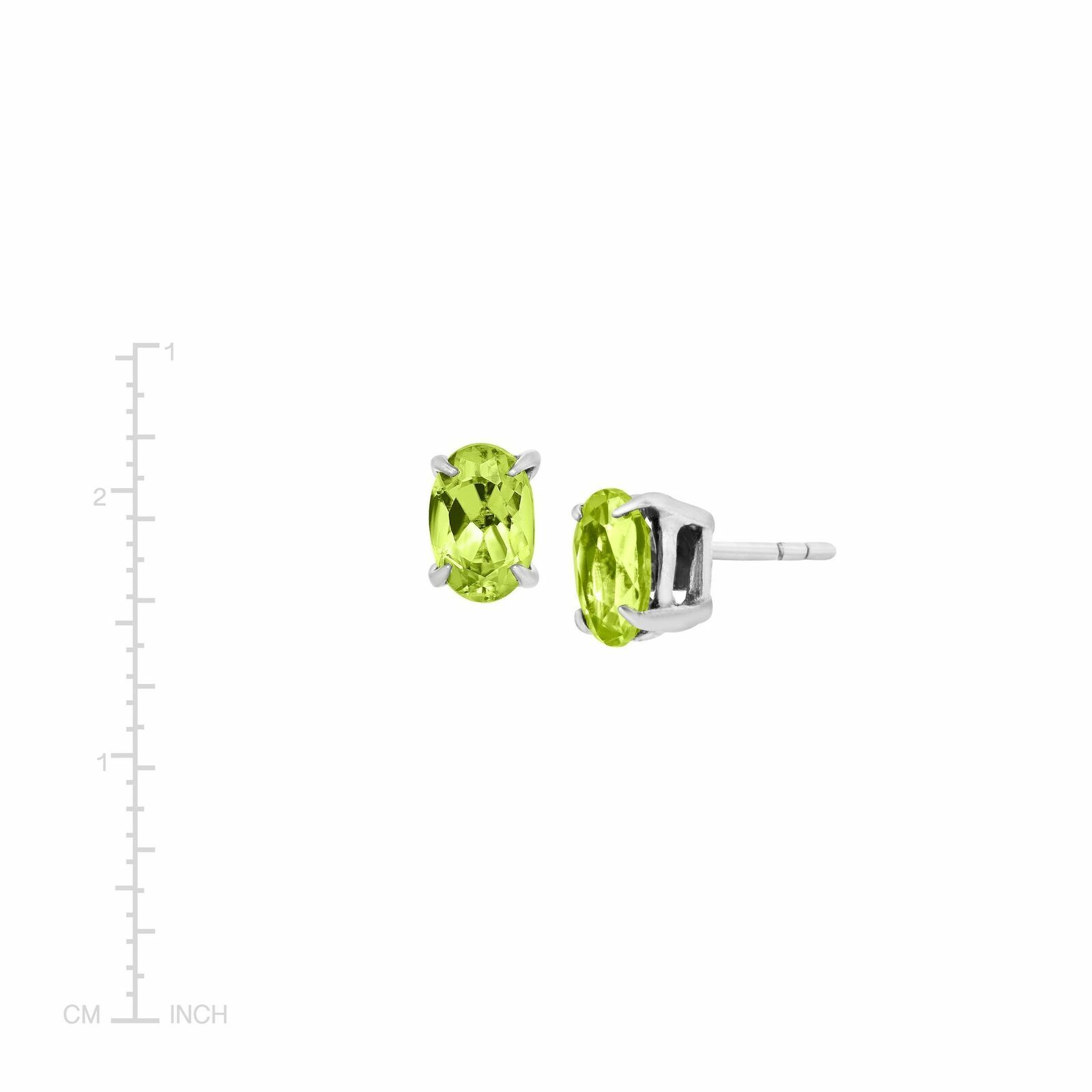Women’s 925 Sterling Silver 4 Ct Peridot 6mm Oval Stud Earrings