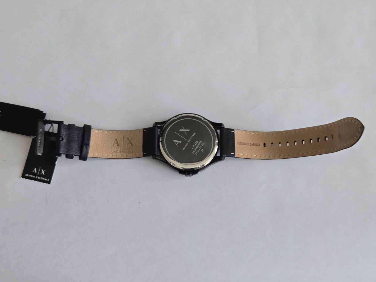 Armani Exchange AX2400 Black Dial Watch w/ Leather Strap – Tag Attached