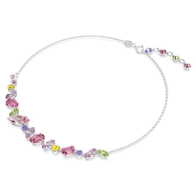 Swarovski Gema Necklace Mixed-cut, glittering and dazzling, rhodium-plated