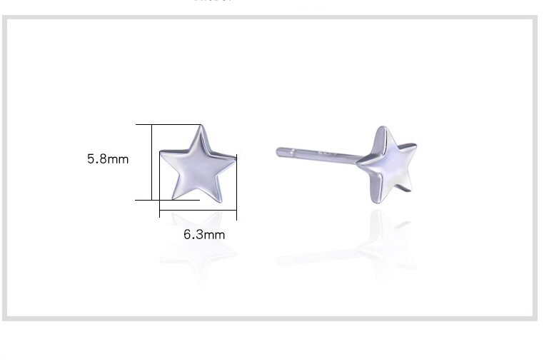 Fashion Women Girl 925 Sterling Silver 6mm Star Post Stud Earrings Gift Box F32