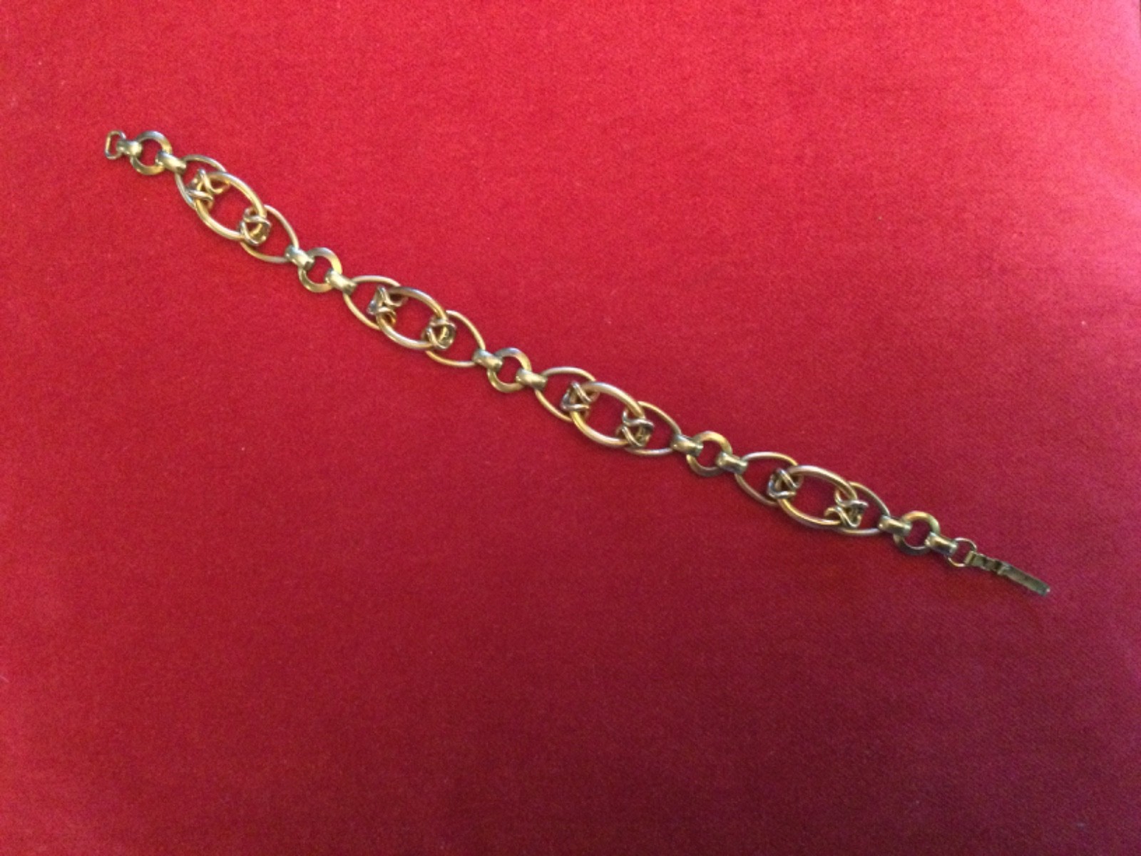 Vintage Mid Century 1/20 12K GF Interlocking Circle Link Chain Bracelet HSB
