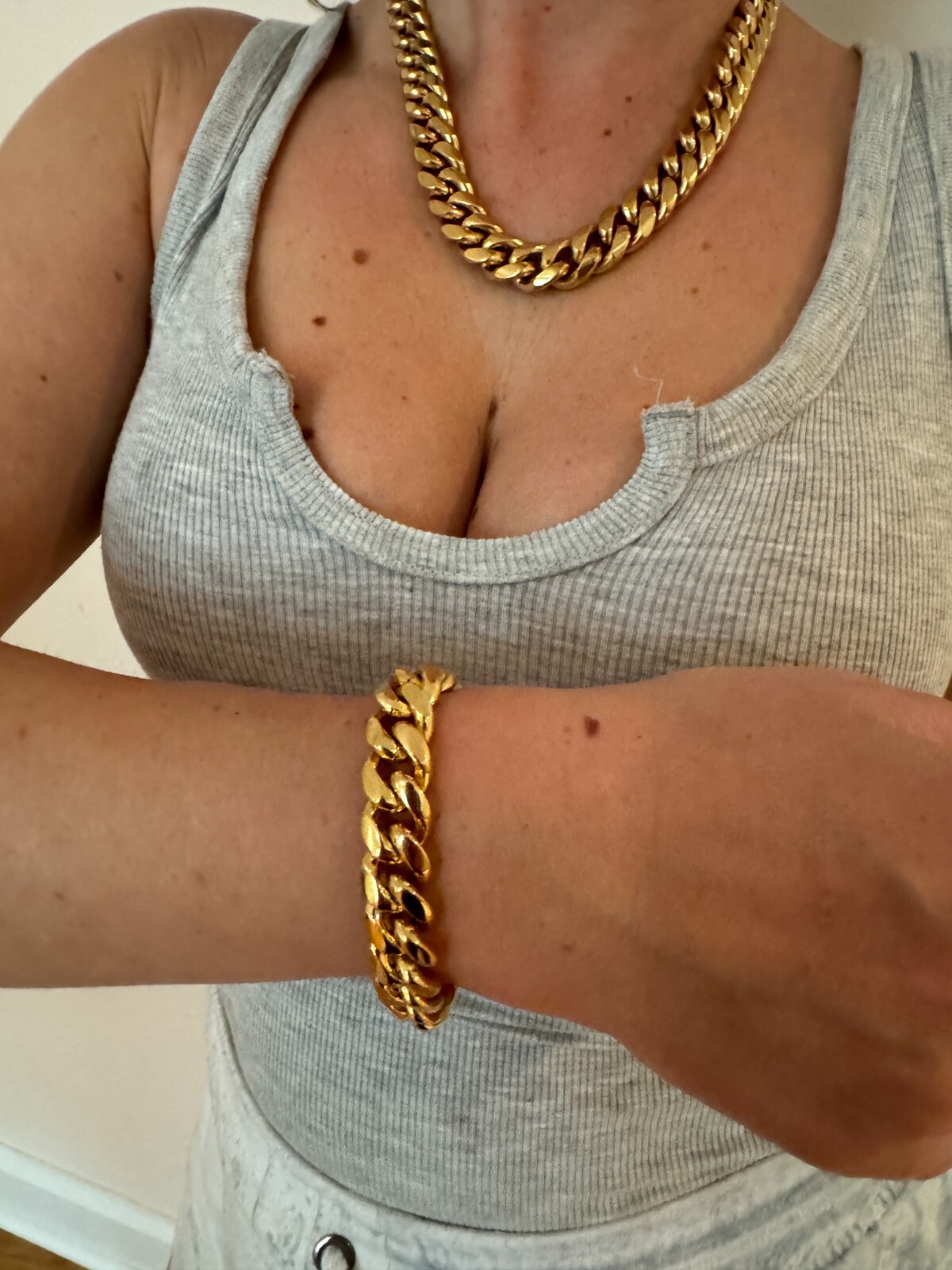Miami Cuban Link Bracelet 14k Yellow Gold Plated Stainless Steel 4-18mm