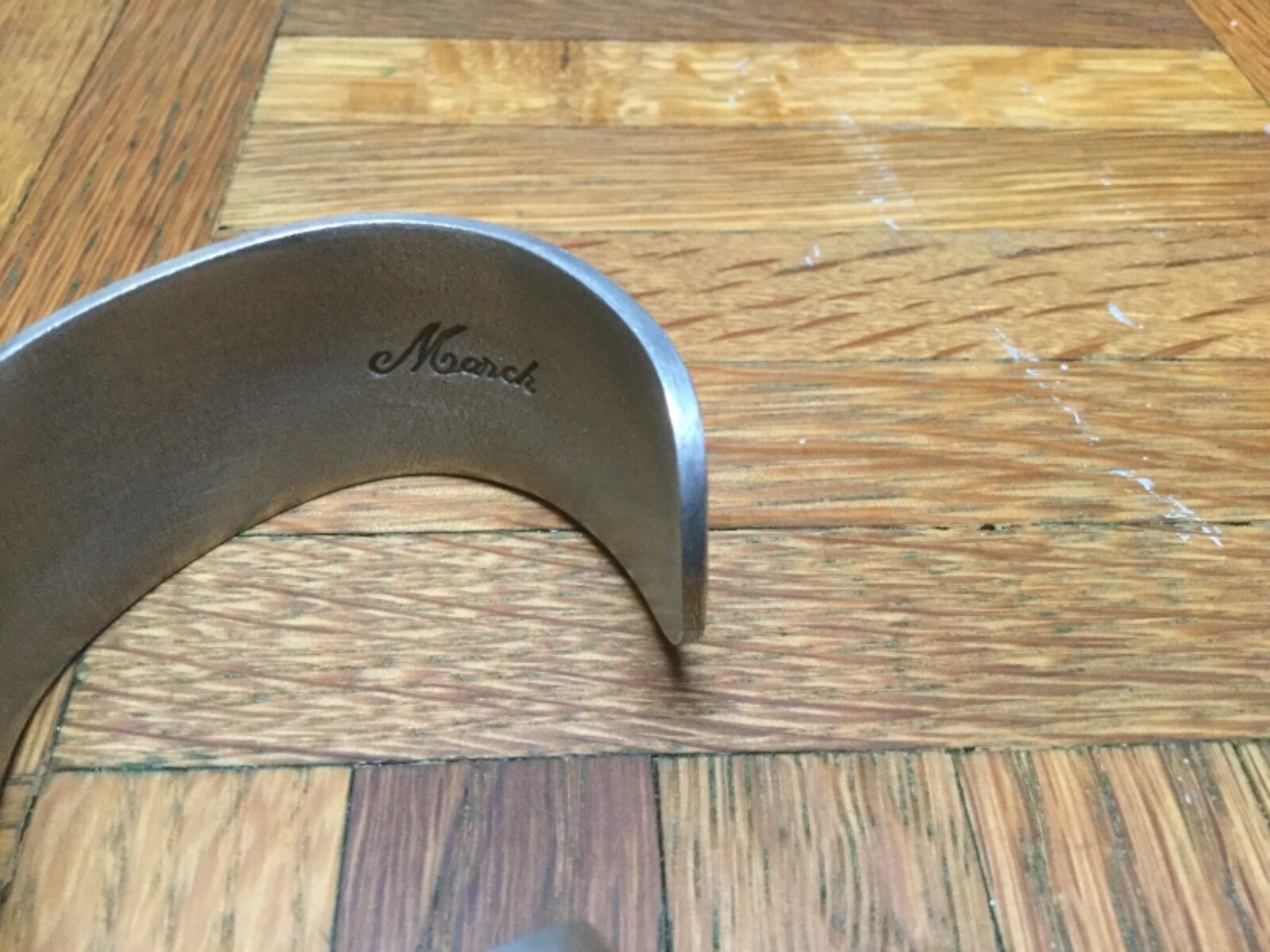 Salisbury Pewter March flower month 1 1/4” wide Cuff Bracelet.
