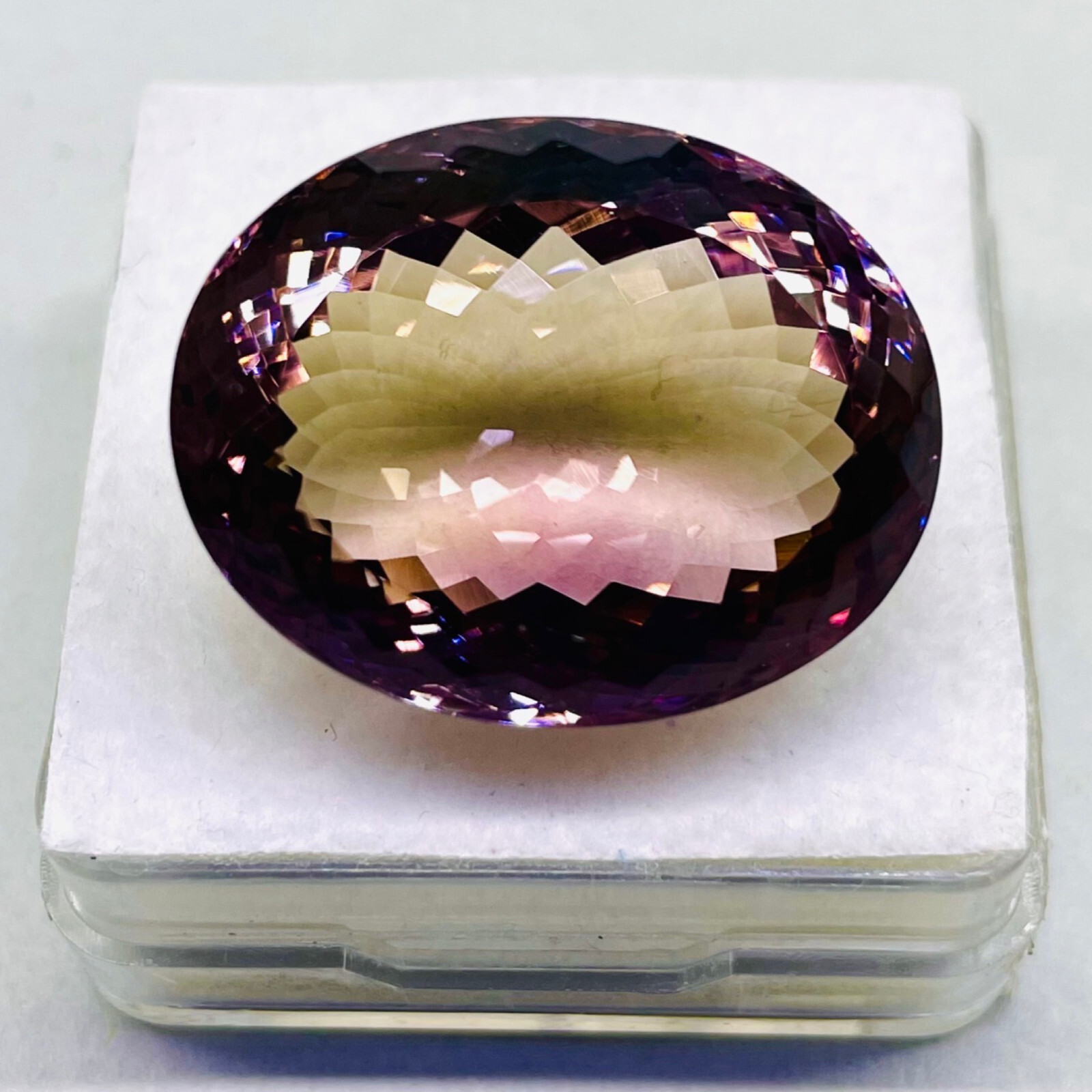 VVS 46 Cts Natural Bolivian Ametrine 25x20mm Oval Cut Untreated Loose Gemstone