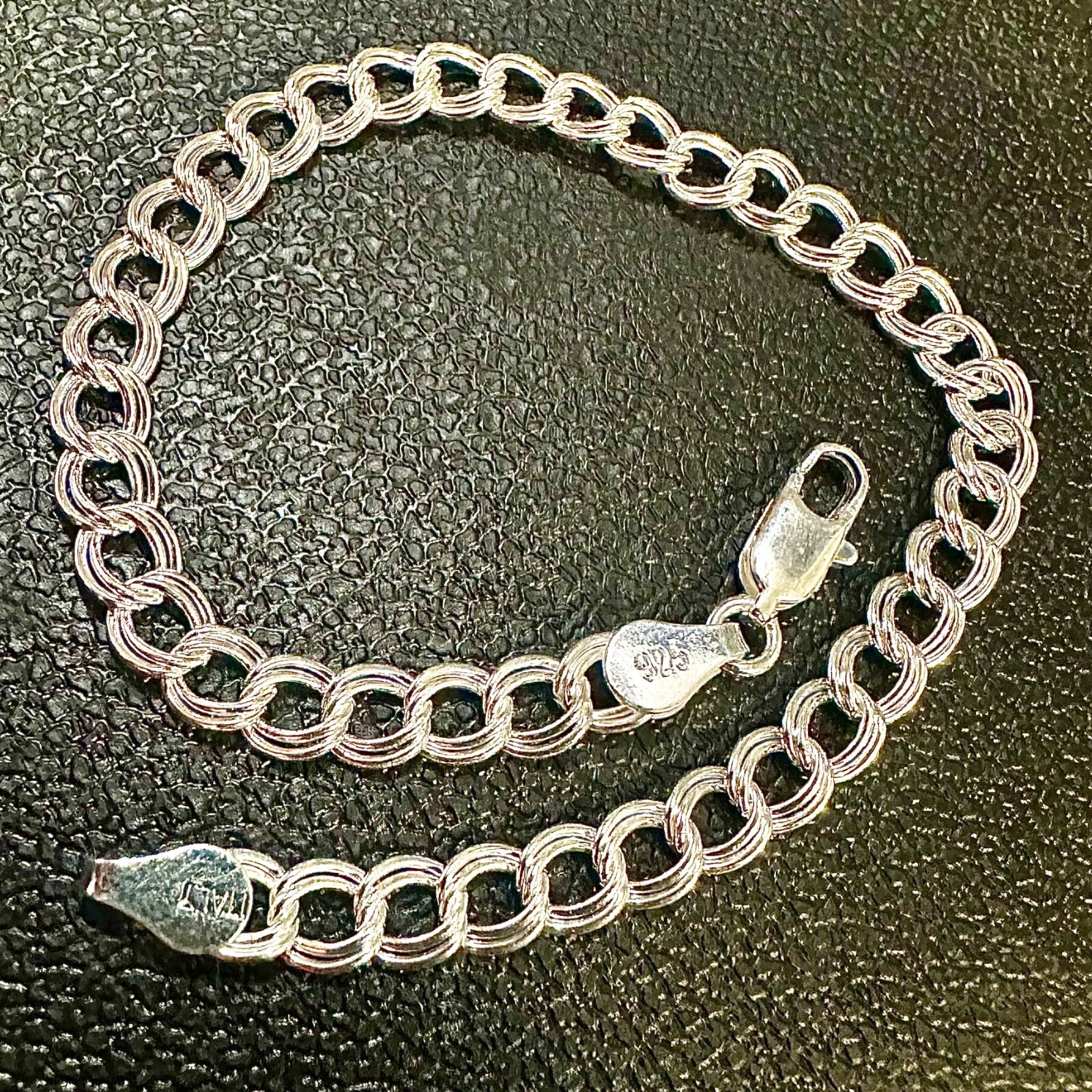Italy 925 Sterling Silver Link Bracelet Charm Men Women 5MM Anklet for Women