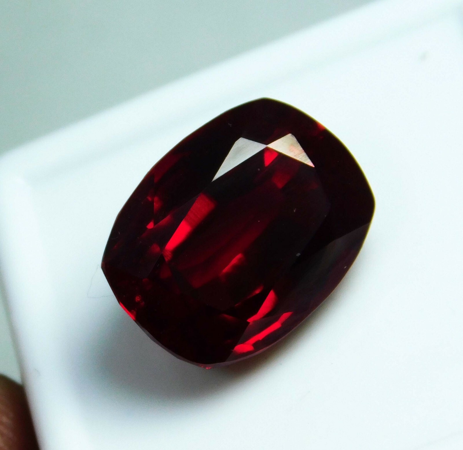 Natural Rare Almandine Red Garnet 11.80 Ct Certified Cushion Cut Loose Gemstone