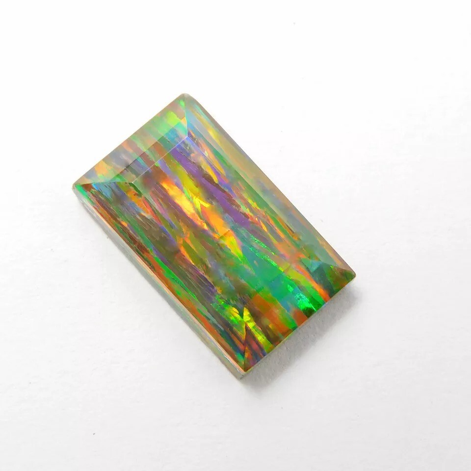 Ethiopian Emerald Cut Fire Opal CERTIFIED Rare 8+ Ct Natural Loose Gemstone