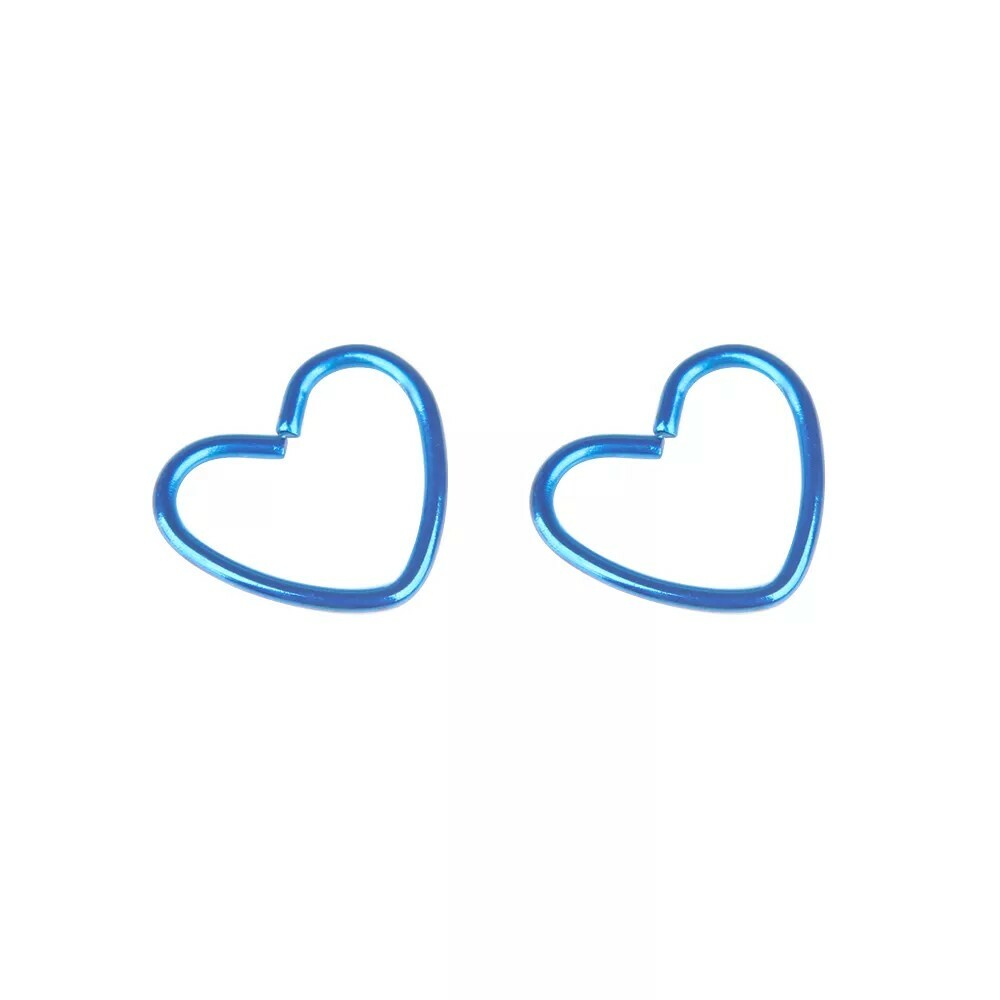 2pcs Surgical Steel Daith Heart Ear Nose Ring Cartilage Tragus Piercings Hoop