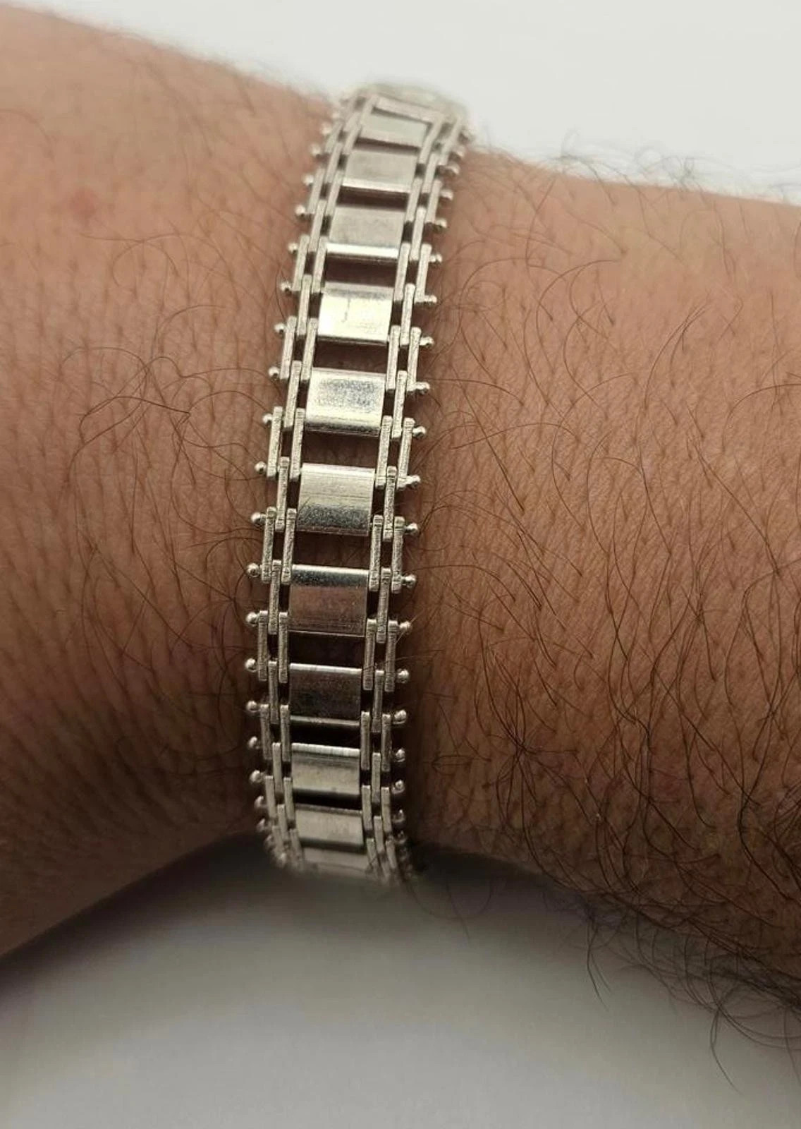 Solid Sterling Silver Unique Ladder Railroad Track Custom 7″ Bracelet