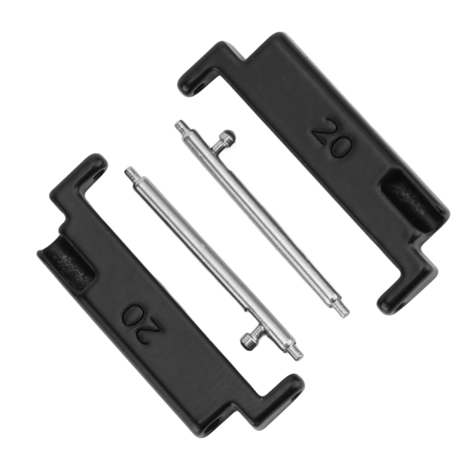 Black A Pair 1 Pair Metal Watch Band Adapter 20 To 22mm Watch Strap Connect N