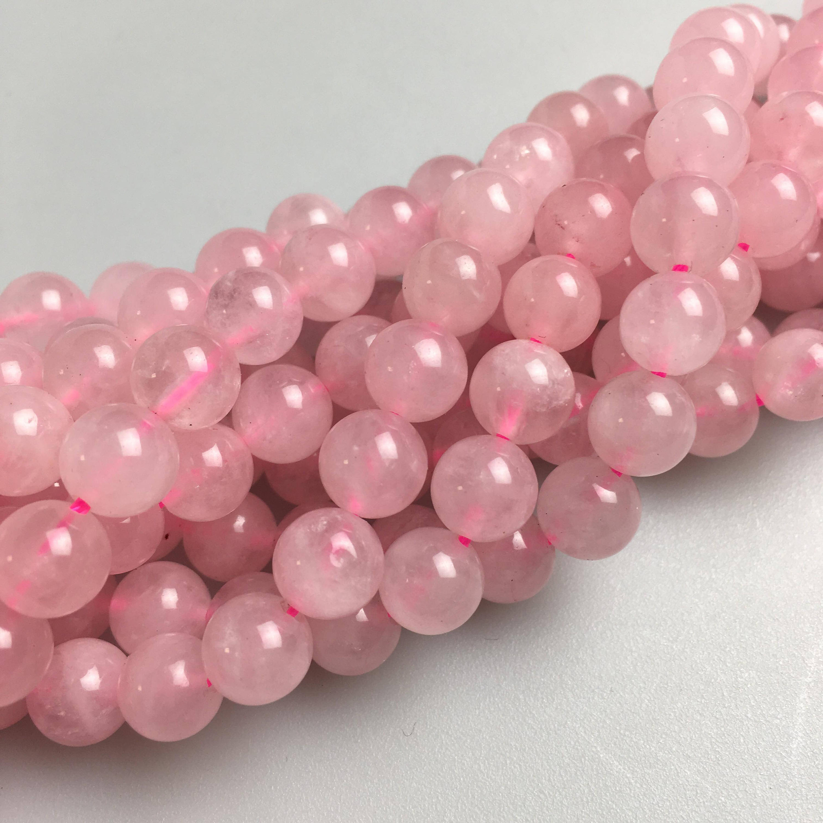 Rose Quartz Smooth Round Beads 4mm 6mm 8mm 10mm 12mm 15.5″ Strand
