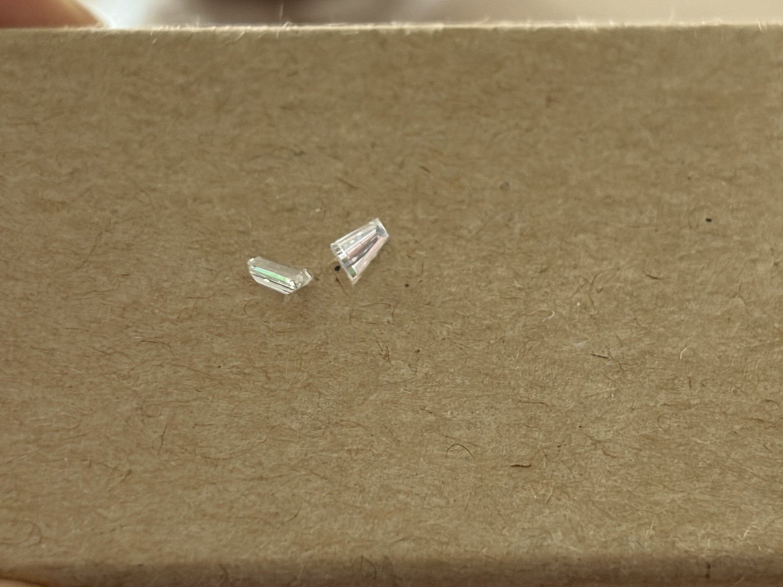 .50-.55tcw 4mm x 2.3mm Tapered Baguette Match Pair Natural Diamonds Loose VS