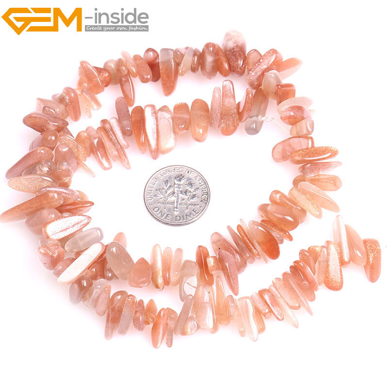 Natural Stone Pionts Sticks Spike Sunstone Larimar Loose Bead Jewelry Making 15″