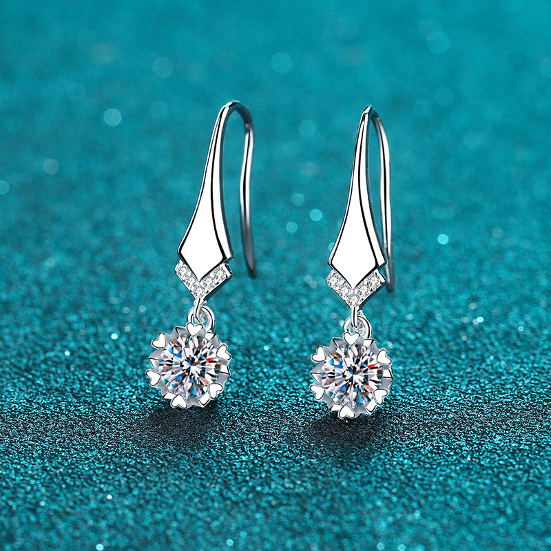 925 Silver Plated Women’s Elegant Zircon Pendant Earrings Fashion Jewelry Gift