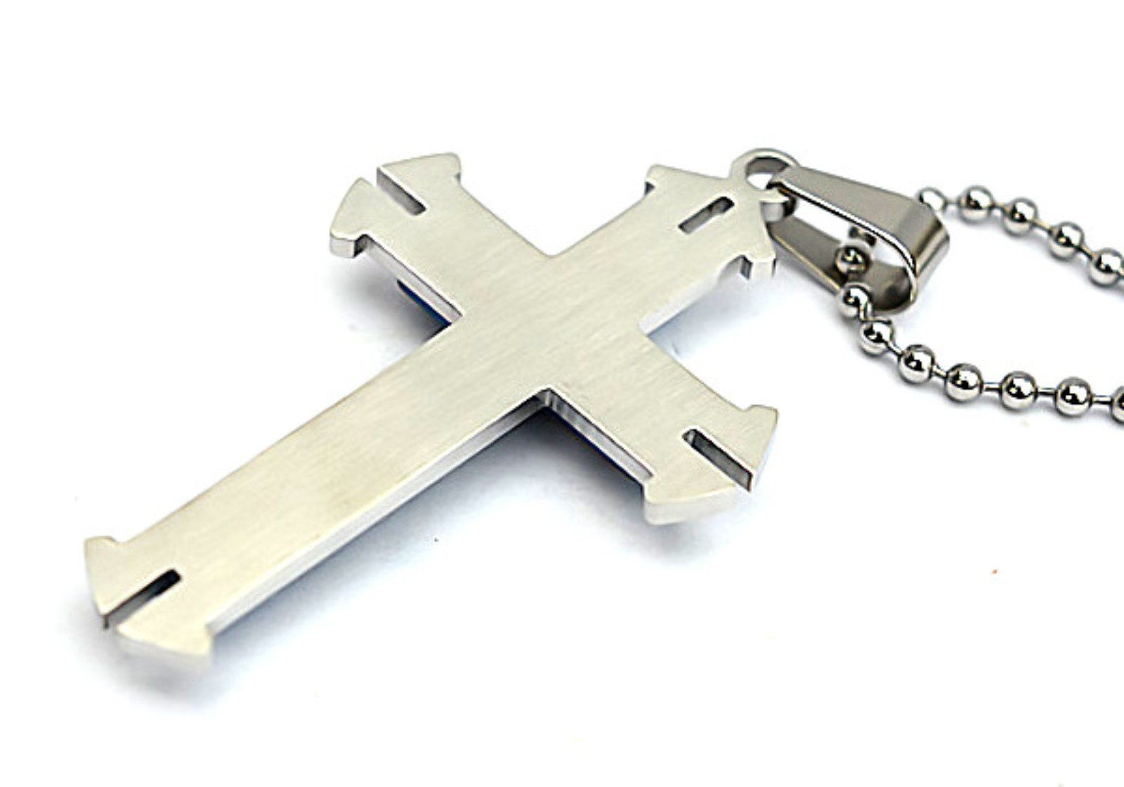 Cross Pendant Necklace Stainless Steel Crucifix Cuban Gold Black Men Unisex Gift