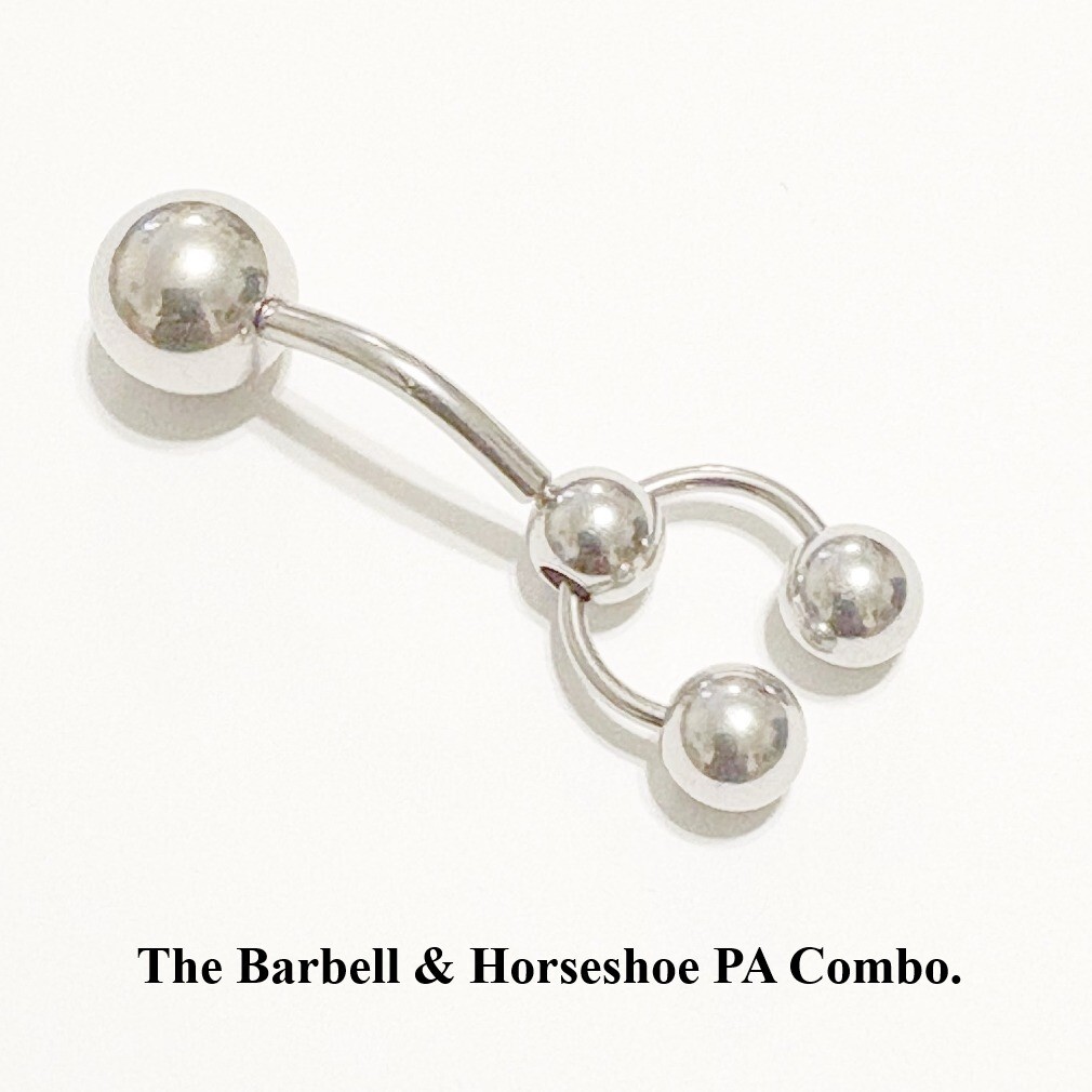 PRINCE ALBERT DOOR KNOCKER 10g Surgical Steel Horseshoe & Barbell Combo.