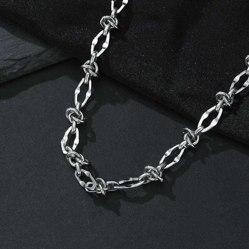 1pc Y2k Hip Hop Titanium Steel Geometric Necklace for Man Woman Punk Irregular S