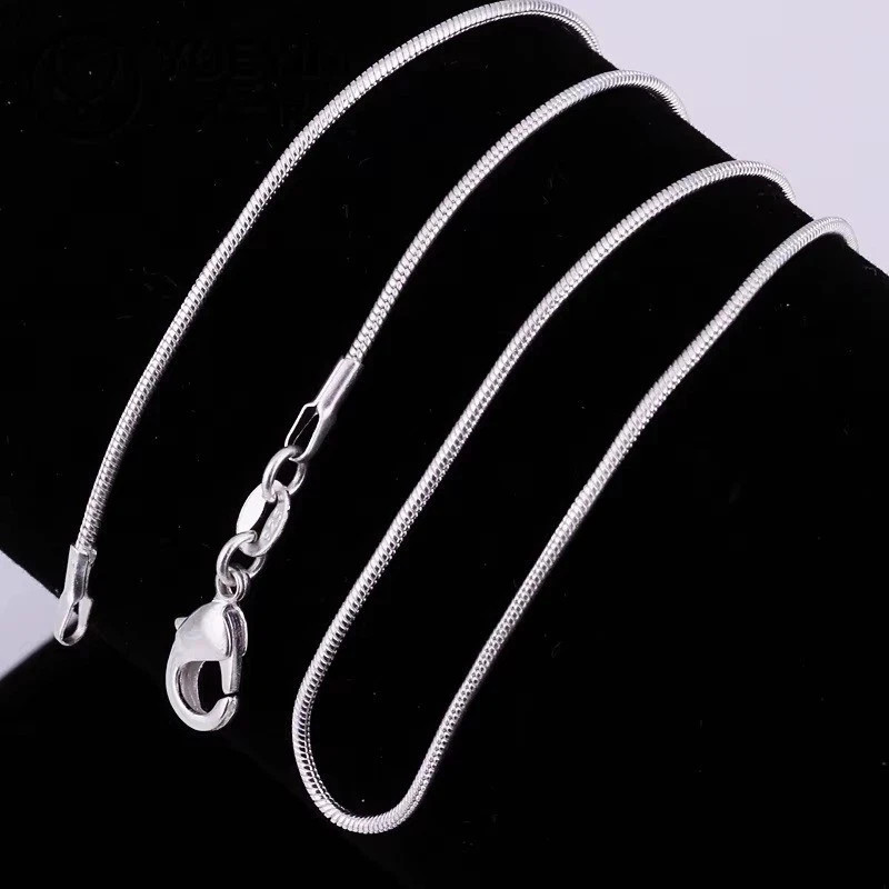 Men&Women’s 925 Sterling Silver Tarnish-Free Italian Snake Chain Necklace 16-24*