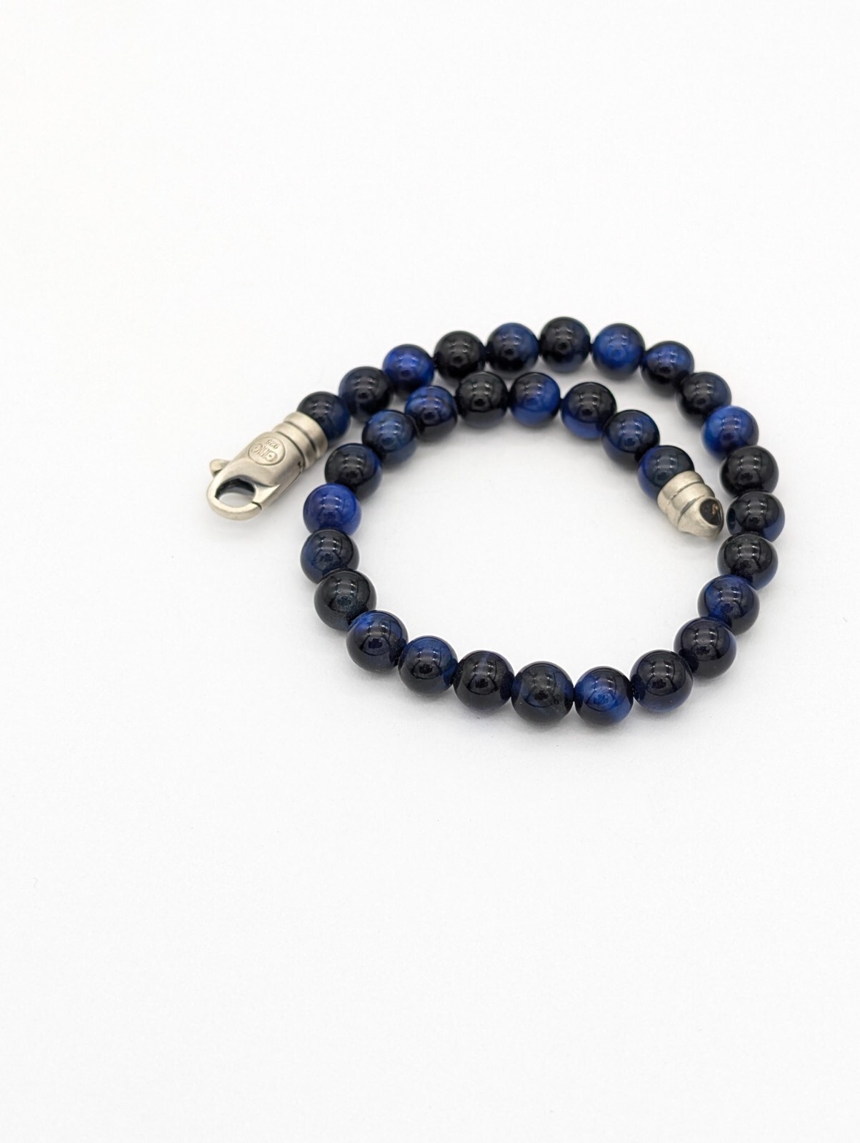 Handmade 925 Silver Blue Tiger’s Eye Bead Bracelet 6mm – Focus & Protection