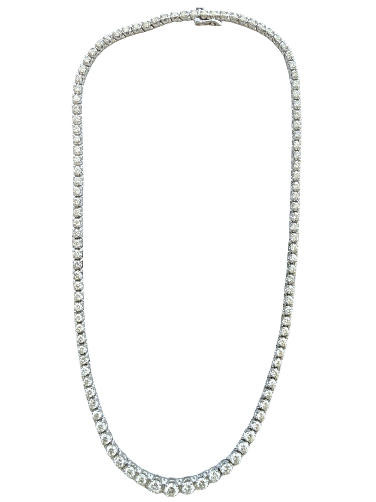 15.50 CTW Natural Diamond Tennis Necklace 14K White Gold G-H Color VS2 17 Inches
