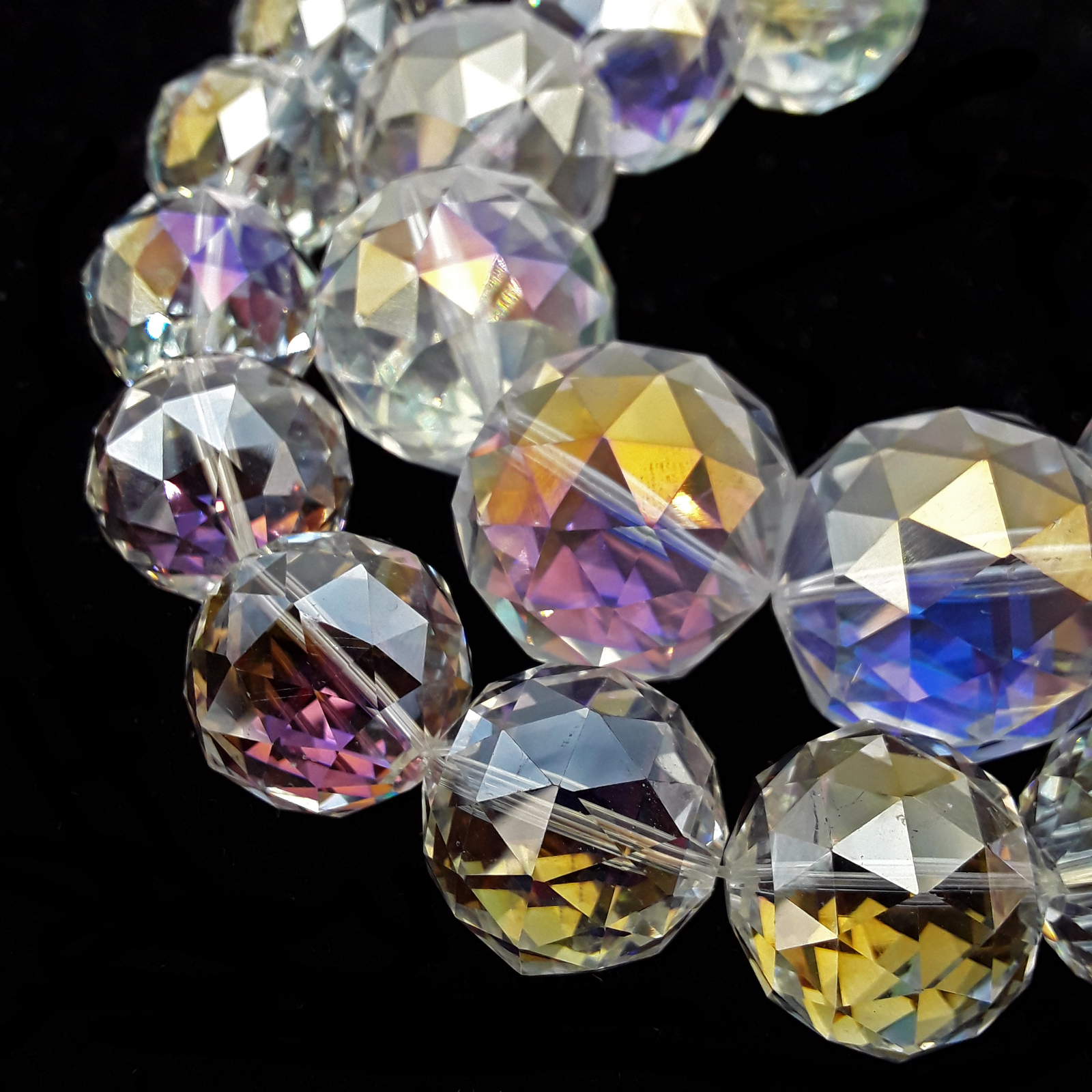 Clear AB Crystal Glass Faceted Balls Chandelier Sun Catcher Beads 24mm 30mm 8″