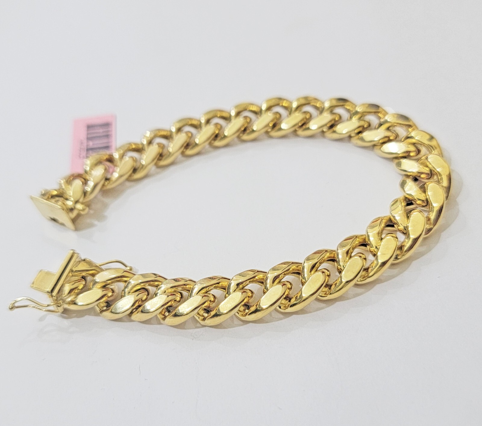 11mm 14k Gold Bracelet Miami Cuban Link 7″- 10 Inch Mens Real 14kt Yellow Gold
